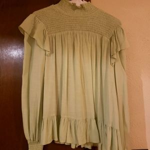 English Factory Ruffle Smoke Top